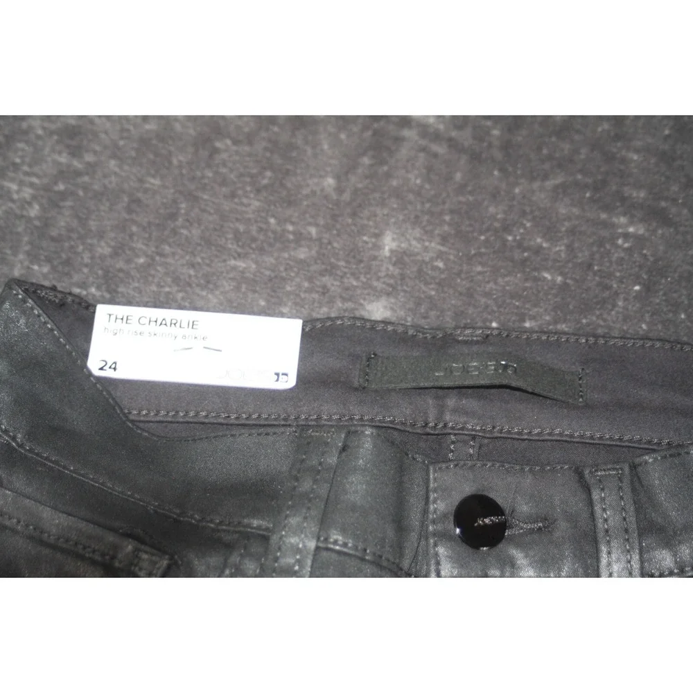 Joe's Jeans Womens Size 24 Black The Charlie Coated High Rise Ankle Skinny NWT